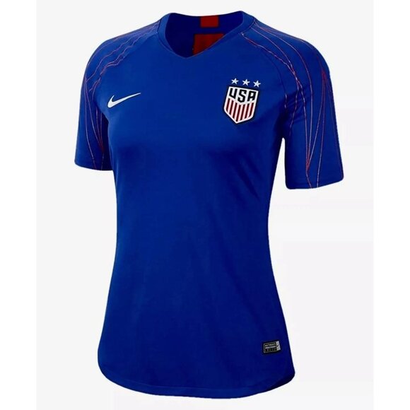 NIKE USA National Team Womens Large  Squad Blue Red Soccer Top Jersey New - Picture 1 of 2